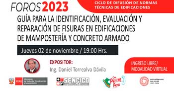 Foro online gratis "Guía para la identificación, evaluación y reparación de fisuras en edificios" del SENCICO