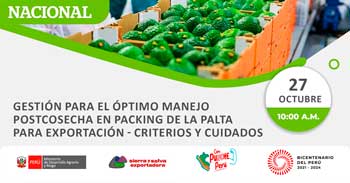 Seminario online Gestión para el óptimo manejo poscosecha en packing  de la Palta para Exportación- Criterios y Cuidados