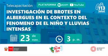 Capacitación online Investigación de brotes en albergues en el contexto del fenómeno de el niño y lluvias intensas