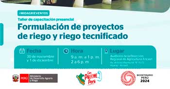 Capacitación presencial  "Formulación de proyectos de riego y riego tecnificado"