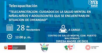 Capacitación online Cuidados de la salud mental en niñas.Niños y adolescentes que se encuentran en situación de orfandad