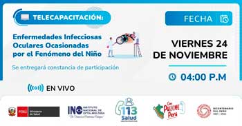 Capacitación online "Enfermedades Infecciosas Oculares Ocasionadas por el Fenómeno del Niño" del MINSA
