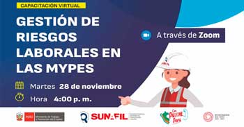 Capacitación online gratis "Gestión de Riesgos Laborales en las MYPES" de la SUNAFIL