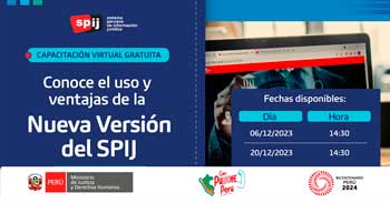 Capacitación online gratis Nueva Versión de la Plataforma Digital del Sistema Peruano de Información Jurídica