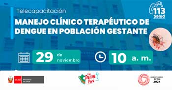Capacitación online "Manejo clínico terapéutico de dengue en población gestante" del MINSA