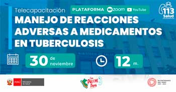 Capacitación online "Manejo de reacciones adversas a medicamentos en tuberculosis" del MINSA