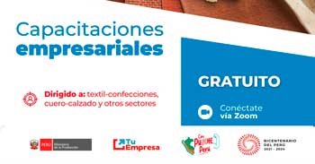 Capacitaciones empresariales virtuales ofrecidas por el Ministerio de la Producción