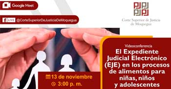 Conferencia online Expediente judicial electrónico (EJE) en los procesos de alimentos para niñas, niños y adolescentes