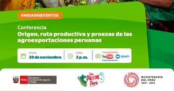Conferencia online gratis Origen, ruta productiva y proeza de las agroexportaciones peruanas 2023 del MIDAGRI
