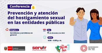 Conferencia online gratis "Prevención y atención del hostigamiento sexual en las entidades públicas"