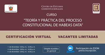 Curso online "Teoría y práctica del proceso constitucional de habeas data”