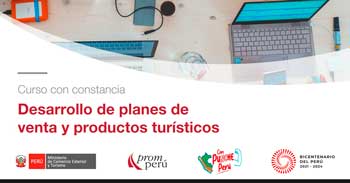 Curso online gratis"Desarrollo de planes de venta y productos turísticos" de PromPerú