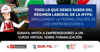 Curso online gratis sobre Formalización de emprendedores, MYPES desarrollado por SUNAFIL