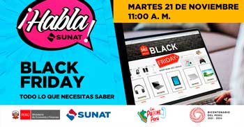 Evento online gratis "Black Friday todo lo que necesitas saber" de la SUNAT