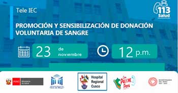 Evento online gratis "Promoción y sensibilización de donación voluntaria de sangre"