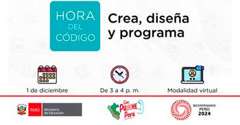 Evento online "La Hora del Código y destaca en programación" del MINEDU