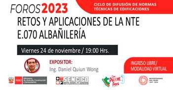 Foro online gratis para conocer"Retos y Aplicaciones de la E.070 Albañilería" del SENCICO