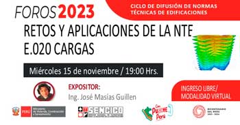 Foro online gratis "Retos y Aplicaciones de la E.020 Cargas" del SENCICO