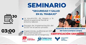Seminario Presencial "Seguridad y Salud en el Trabajo" de la GRTPE
