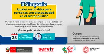 Simposio presencial "Ajustes razonables para Personas Con Discapacidad en el sector público." del SERVIR