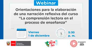 Webinar Orientaciones para la elaboración de una narración reflexiva sobre el curso la comprensión lectora 