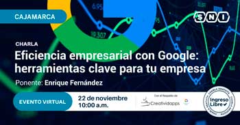 Webinar online gratis "Eficiencia empresarial con Google: herramientas clave para tu empresa" de SNI