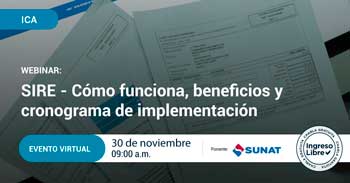 Webinar online gratis "SIRE – Cómo Funciona, Beneficios y Cronograma de Implementación" de SNI