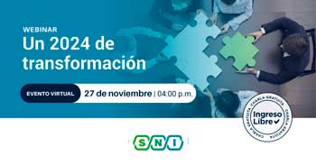 Webinar online gratis "Un 2024 de transformación" de SNI