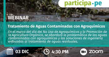 Webinar online gratis "Tratamiento de Aguas Contaminadas con Agroquímicos"