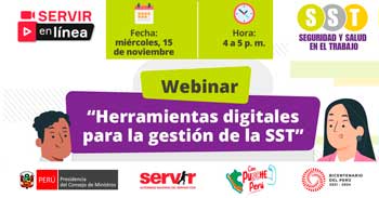 Webinar online "Herramientas digitales para la gestión de la SST" del SERVIR