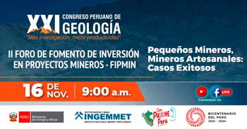 XXI Congreso de Geología "Mas Investigación, mejor productividad"  de INGEMMET