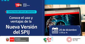 Capacitación online gratis Nueva Versión de la Plataforma Digital del Sistema Peruano de Información Jurídica