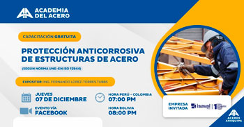  Capacitación online gratis"Protección anticorrosiva de estructuras de acero" de Aceros Arequipa