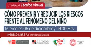 Charla online gratis "Cómo prevenir y reducir los riesgos frente al fenómeno del niño"