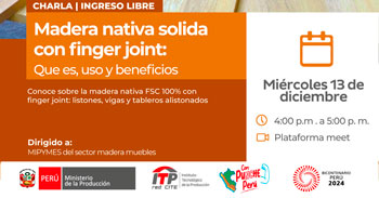 Charla online gratis "Madera nativa solida con finger joint: Que es, uso y beneficios" 