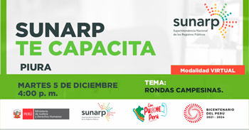 Charla online gratis "Rondas campesinas" de la SUNARP