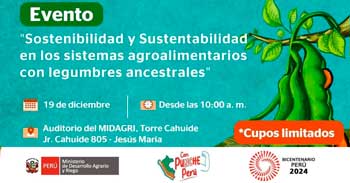 Evento presencial  Sostenibilidad y Sustentabilidad en los sistemas agroalimentarios con legumbres ancestrales