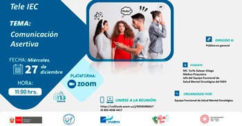 Evento online "Comunicación Asertiva" del INEN