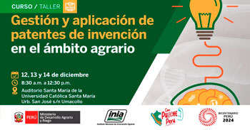 Seminario presencial "Gestión y aplicación de patentes de invención en el ámbito agrario"  del INIA
