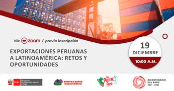 Seminario online gratis "Exportaciones peruanas a Latinoamérica: Retos y oportunidades"
