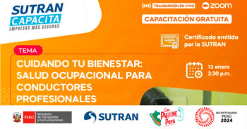 Capacitación online gratis con certificado "Salud ocupacional para conductores profesionales"  de la SUTRAN