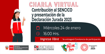 Charla online gratis "Contribución al SENCICO, así como, la presentación de la declaración jurada 2023."