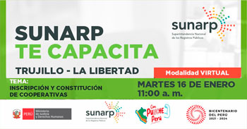 Charla online gratis "Inscripción y constitución de cooperativas"de la SUNARP