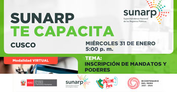 Charla online gratis "Inscripción de mandatos y poderes" de la SUNARP
