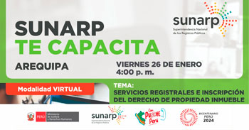 Charla online gratis "Servicios registrales e inscripción del derecho de propiedad inmueble" de la SUNARP