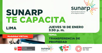 Charla online gratis "Transferencia de propiedad" de la SUNARP