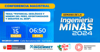 Conferencia presencial "Potencial Geológico y Minero del Perú, oportunidades y desafíos al 203" de INGEMMET