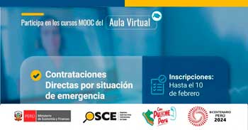 Curso online gratis MOOC "Contrataciones Directas por Situación de Emergencia" del OSCE