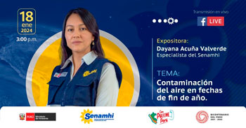Evento online gratis "Contaminación del aire en fechas de fin de año"  del Senamhi Perú