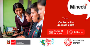 Evento online gratis "Contratación Docente 2024" del MINEDU